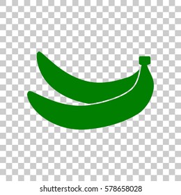 Banana simple sign. Dark green icon on transparent background.