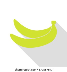 Banana simple sign. Pear icon with flat style shadow path.