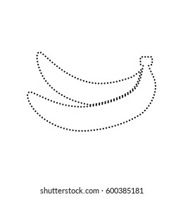 Banana simple sign. Vector. Black dotted icon on white background. Isolated.