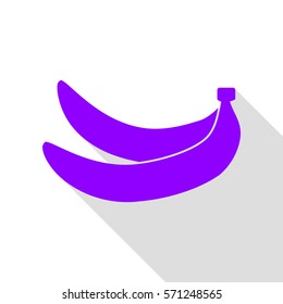 Banana simple sign. Violet icon with flat style shadow path.