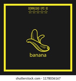 banana sketch vector icon