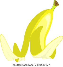 Bananenschale im flachen Stil. Vektorillustration isoliert auf weißem Hintergrund