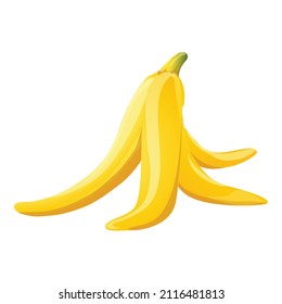 Banana skin icon cartoon vector. Fruit trash. Organic garbage