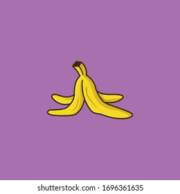 Banana Skin Vector Illustration For ´Banana Day On April 15th. Slapstick Comedy Color Symbol.