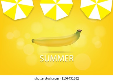 banana slice popsicles on a blue rustic yellow background