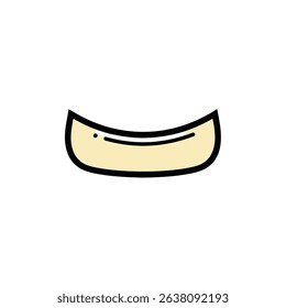 Banana slice rests isolated simple vector clean background