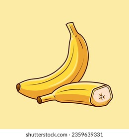 banana slice vector cartoon illustration