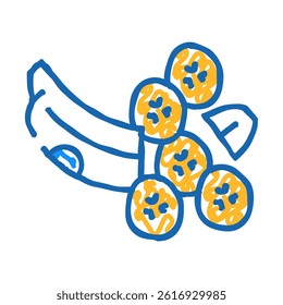 banana slice whole doodle icon sketch vector. banana slice whole sign. isolated symbol illustration