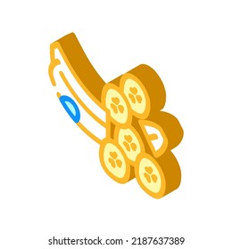 banana slice whole isometric icon vector. banana slice whole sign. isolated symbol illustration