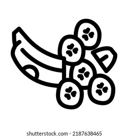 banana slice whole line icon vector. banana slice whole sign. isolated contour symbol black illustration