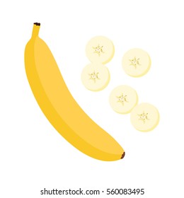 Banana and sliced banana