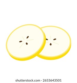 Banana slices isolated on a white background. Banana icon vector.