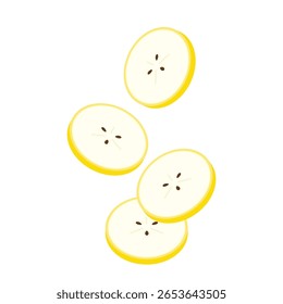 Banana slices isolated on a white background. Banana icon vector.