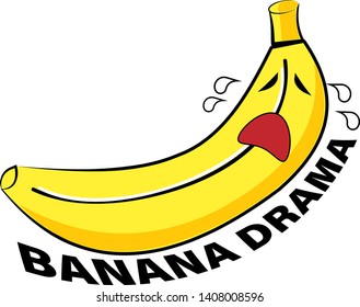 banana with slogan banana drama,vector illustration for t-shirt print