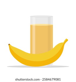 banana smoothie in blender flat vector icon illustration logo clipart