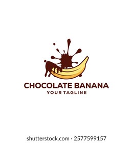 banana with splash chocolate logo design