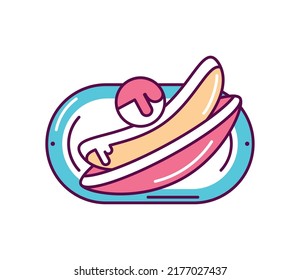 Banana Split Food Label Icon Isolated