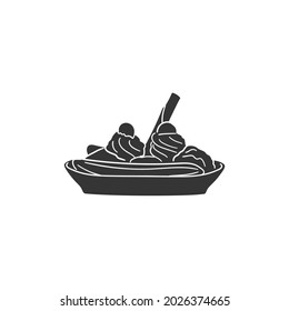 Banana Split Icon Silhouette Illustration. Ice Cream Desert Vector Graphic Pictogram Symbol Clip Art. Doodle Sketch Black Sign.