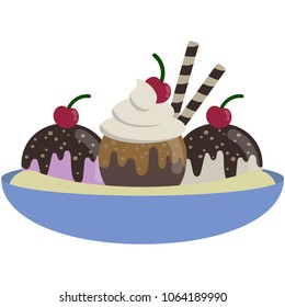Banana Split Illustration