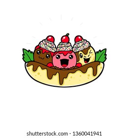 Banana Split Illustration