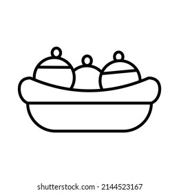 Banana Split Line Art Icon