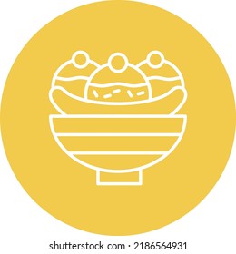 Banana Split line circle icon vector image. Can also be used for web apps, mobile apps and print media.