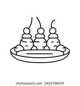 banana split sweet food line icon vector. banana split sweet food sign. isolated contour symbol black illustration