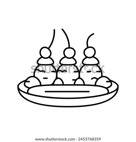 banana split sweet food line icon vector. banana split sweet food sign. isolated contour symbol black illustration
