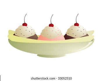 Banana split - vector version