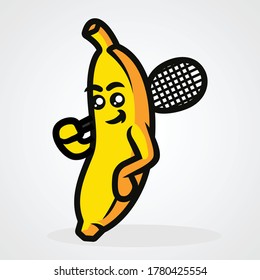 Banana Sport Cute Mascot Vector Illustration