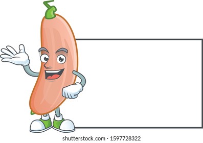 Banana squash with whiteboard cartoon character style