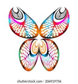 Banana stalk stamping in butterfly shape