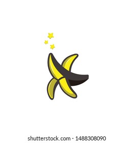 Banana and star logo design vector