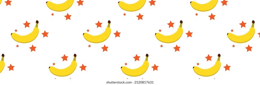banana star pattern on transparent background
