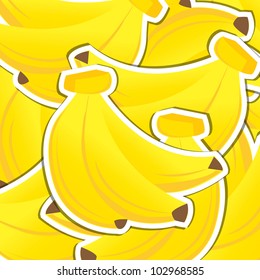 Banana sticker background/card in vector format.