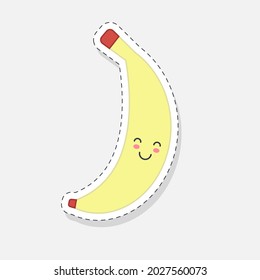 Banana sticker. Vector illustration in a flat style
