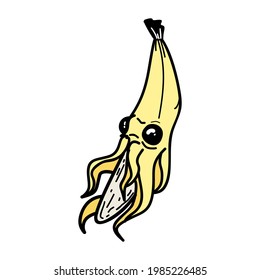 Banana Streetwear and Edgy Logos, in Yellow and White, New Style, Commercial Use