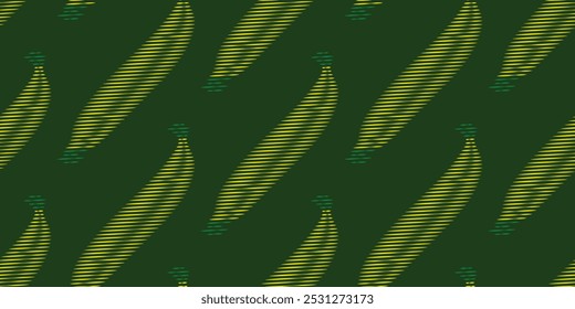 Banana stripes line art seamless background. Abstract pattern wrap design. Vector illustration.