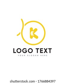 Banana style letter type K logo template, Vector logo for business and company identity 