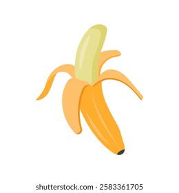 Banana, Summer Flat Vector Illustration. Isolated