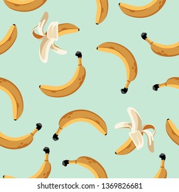Banana Summer Seamless Pattern. Endless texture with banana fruits.