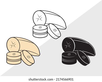 Banana SVG Printable Vector Illustration