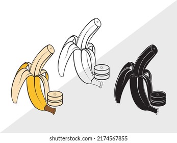 Banana SVG Printable Vector Illustration 