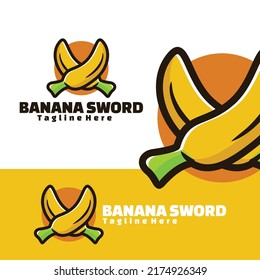 Banana sword creative logo art