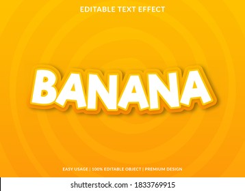 banana text effect with bold and 3d style use for food business logo and brand