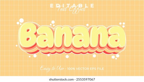 Banana text effect, simple and trendy bold graphic style, editable text