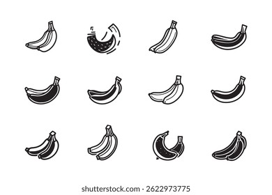 Banane dünne Linie Frucht Symbol