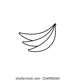 Plantilla de logotipo de Ilustración de Icono de Línea Delgada Banana. Idóneo Para Muchos Fines.