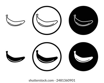 banana thin line vector icon set.