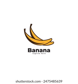 banana tree and banana fruit logo vector template